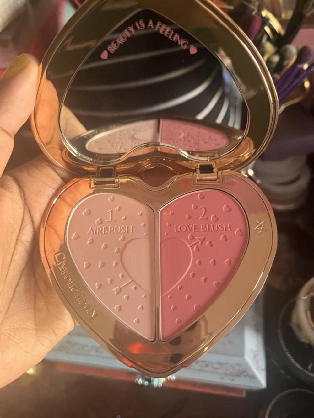 Charlotte Tilbury Flawless & Airbrush Powder Duo Heart- Flawless Pink